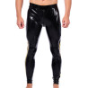 XRUB Latex Pantalon en latex Xrub avec Zip Avant/Arrière Noir-Jaune